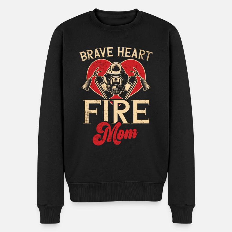 Feuerwehrmutter Feuerwehr Mutter - Männer Premium Bio Pullover - Schwarz