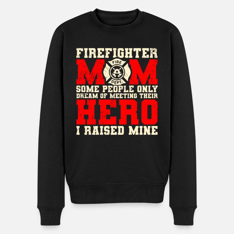 Feuerwehrmutter Feuerwehr Mutter - Männer Premium Bio Pullover - Schwarz