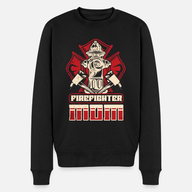 Feuerwehrmutter Feuerwehr Mutter - Männer Premium Bio Pullover - Schwarz