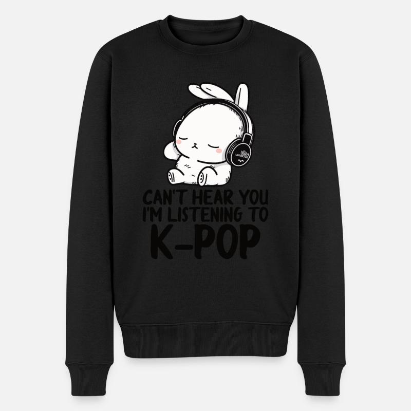 Je ne t’entends pas, j’écoute Kpop Rabbit K-pop - Pull Premium bio Homme - noir