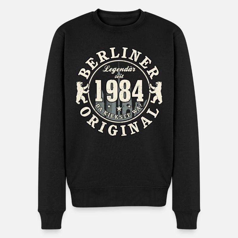 40. Geburtstag 2024 Berliner Original Geschenk - Männer Premium Bio Pullover - Schwarz
