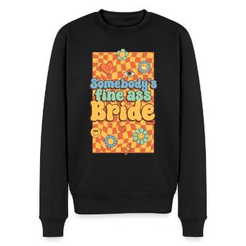 Groovy Braut Hochzeitsfeier Brautblumenblumen - Männer Premium Bio Pullover - Schwarz - Vorne - Nico (187cm)