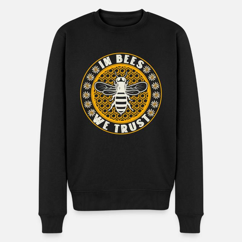 Honigbienenwebeke Hive Imkere Wabe - Männer Premium Bio Pullover - Schwarz