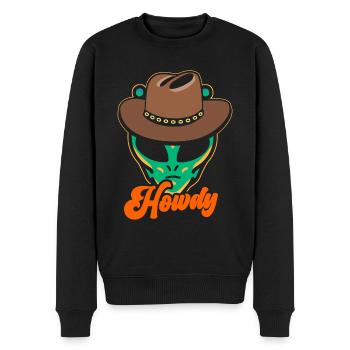 Howdy Alien Cowboy Space UFO Western - Männer Premium Bio Pullover - Schwarz - Vorne - Nico (187cm)