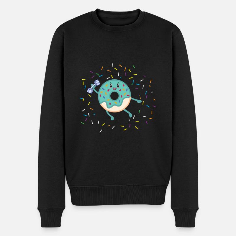 Donut Themed Donut Besprüht Lustig Süß - Männer Premium Bio Pullover - Schwarz