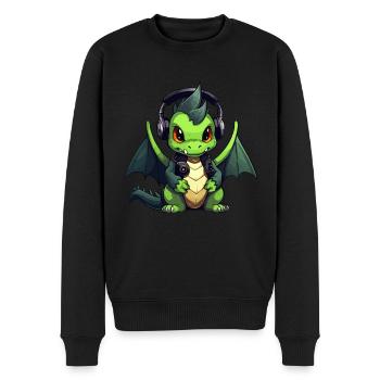 Netter Dragon Gamer Gaming Dragon Liebhaber - Männer Premium Bio Pullover - Schwarz - Vorne - Nico (187cm)