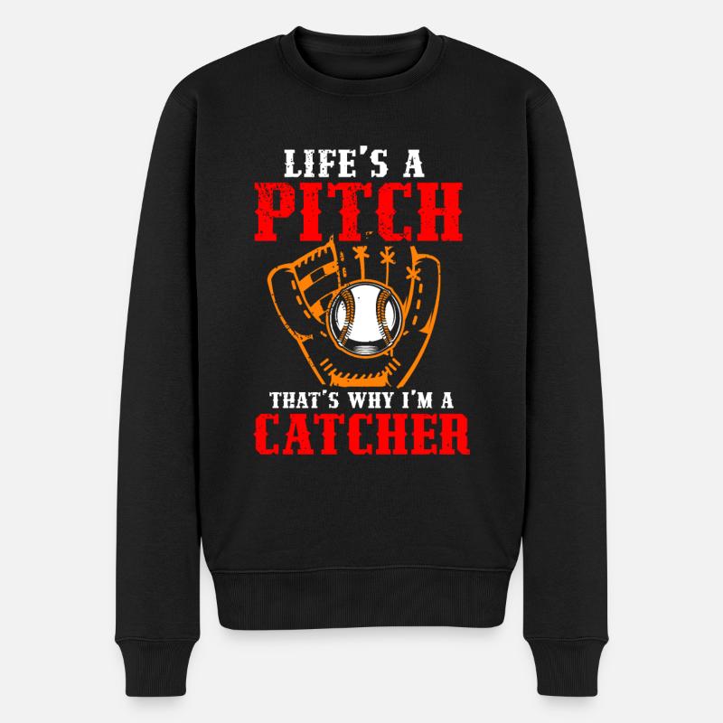 Receveur Softball amant Bat Ball - Pull Premium bio Homme - noir