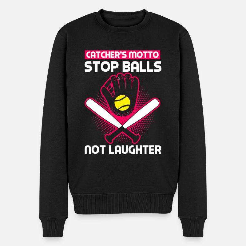 Receveur Softball amant Bat Ball - Pull Premium bio Homme - noir