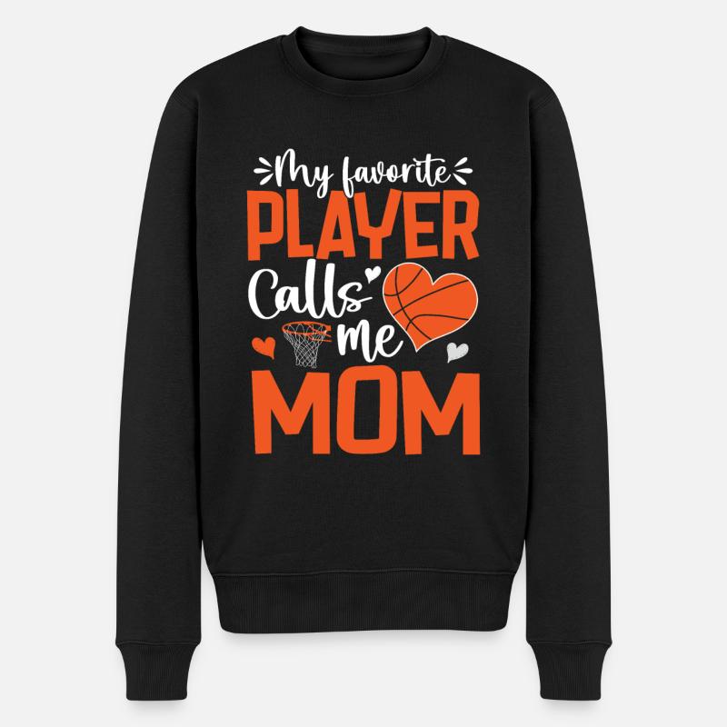 Basketball Mom Basketball Mama Süße Mutter - Männer Premium Bio Pullover - Schwarz
