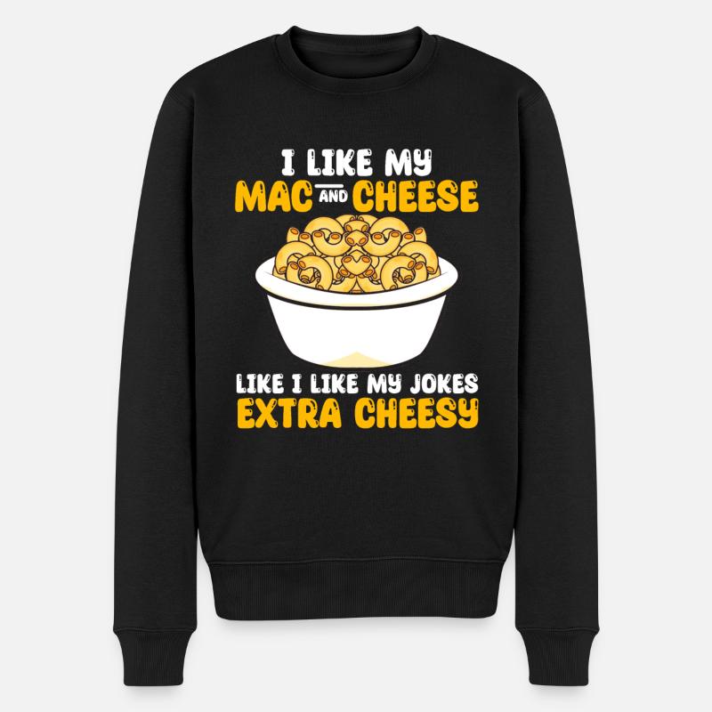 Mac & Cheese Macaroni Macaronie Cheesy - Männer Premium Bio Pullover - Schwarz