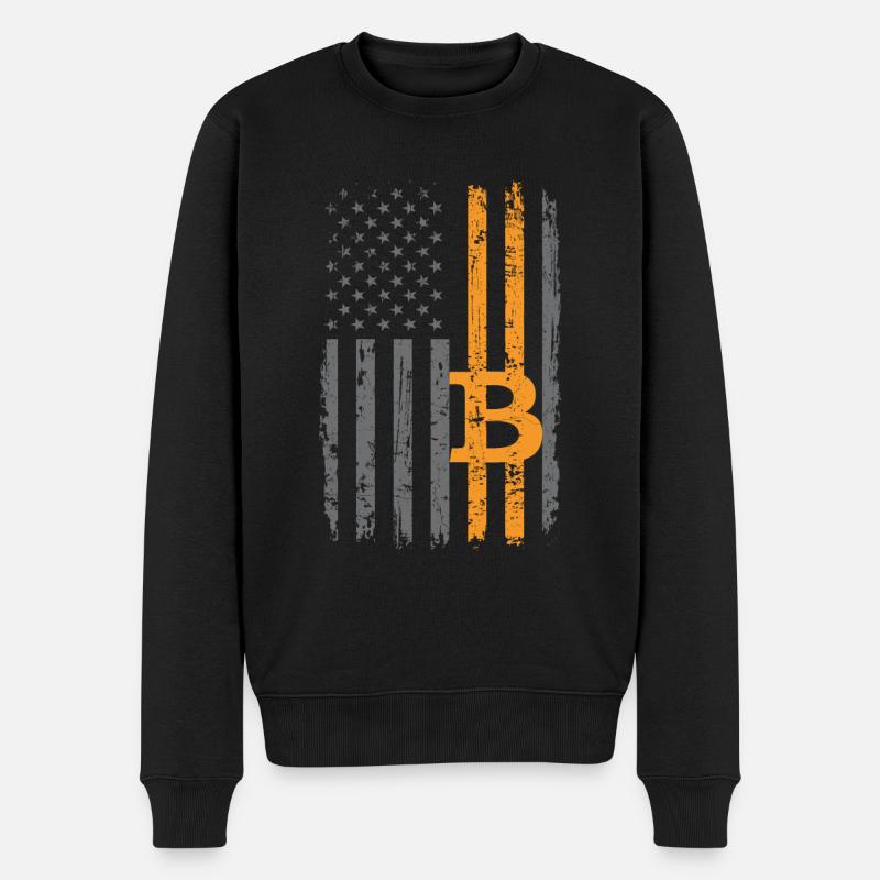 Bitcoin-Kryptowährungsgeld BTC-Kryptomünze - Männer Premium Bio Pullover - Schwarz