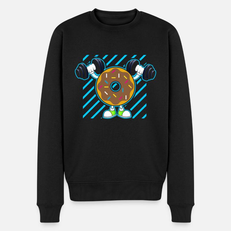Donut PowerLifting Workout -Gewichtheber - Männer Premium Bio Pullover - Schwarz