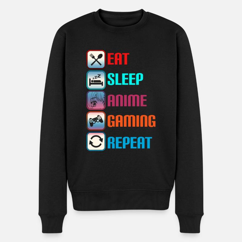 Anime Gaming Otaku Manga Kawaii Japan - Männer Premium Bio Pullover - Schwarz