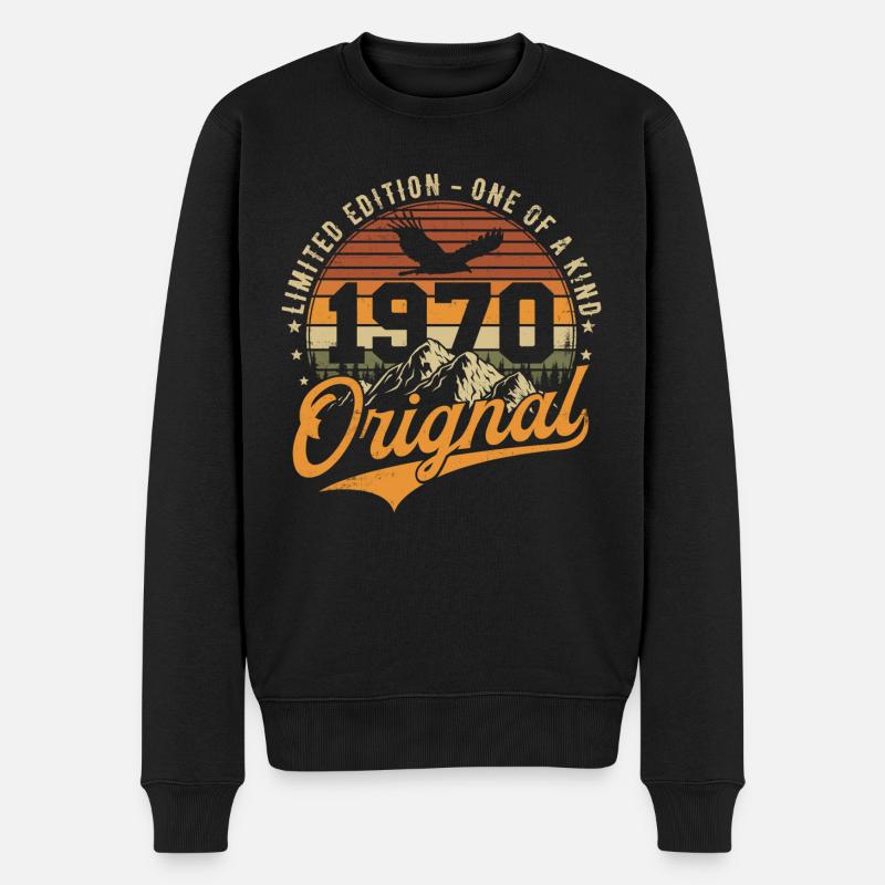 Original 1970 Vintage Jahrgang Geburtstag Geschenk - Männer Premium Bio Pullover - Schwarz