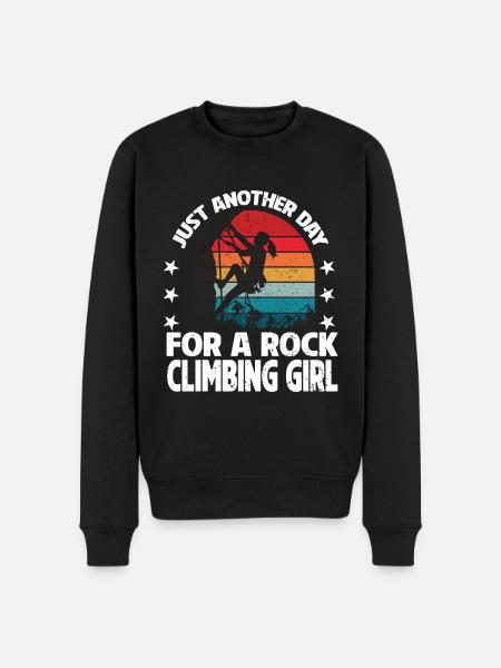 Rock Kletterer Klettern Berg - Männer Premium Bio Pullover - Schwarz