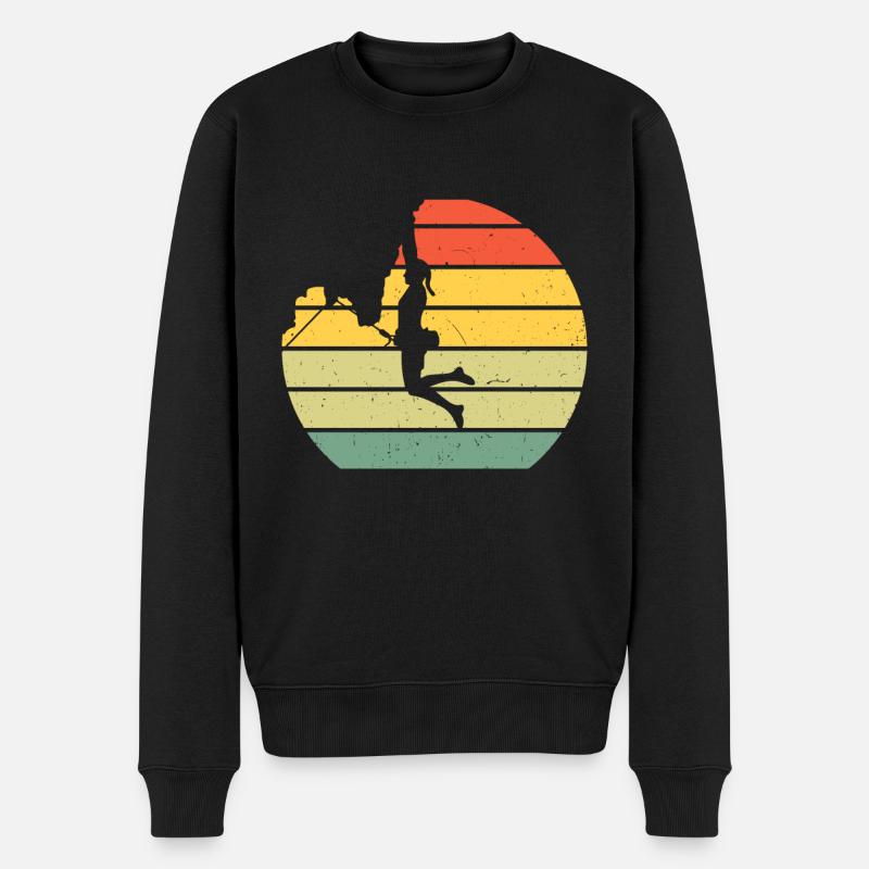 Rock Kletterer Klettern Berg - Männer Premium Bio Pullover - Schwarz