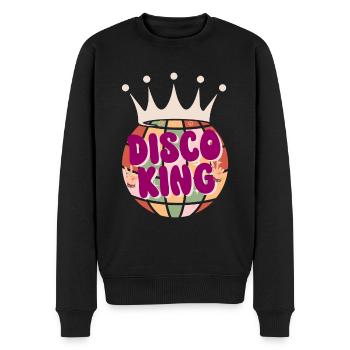 Disco Groovy Hippie 70s 80er Vintage Siebziger - Männer Premium Bio Pullover - Schwarz - Vorne - Nico (187cm)