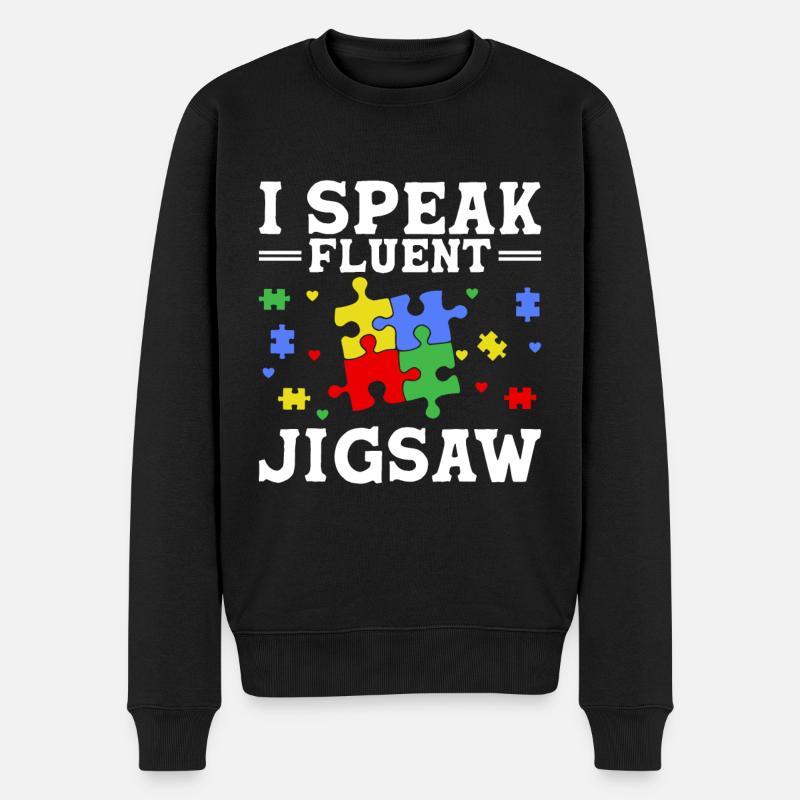 Jigsaw Puzzle Piece Puzzle Lover - Männer Premium Bio Pullover - Schwarz
