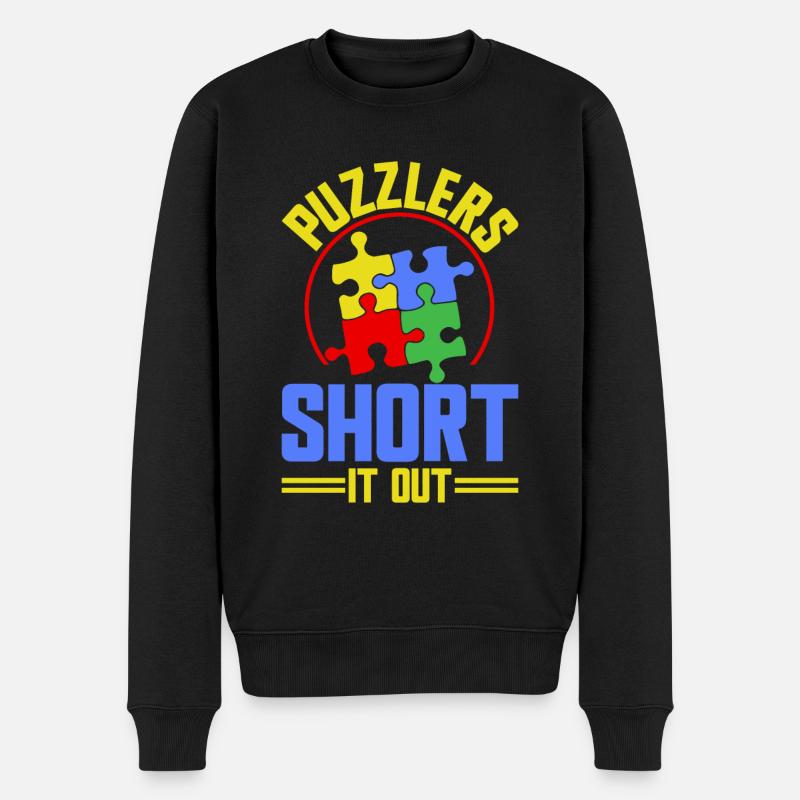 Jigsaw Puzzle Piece Puzzle Lover - Männer Premium Bio Pullover - Schwarz
