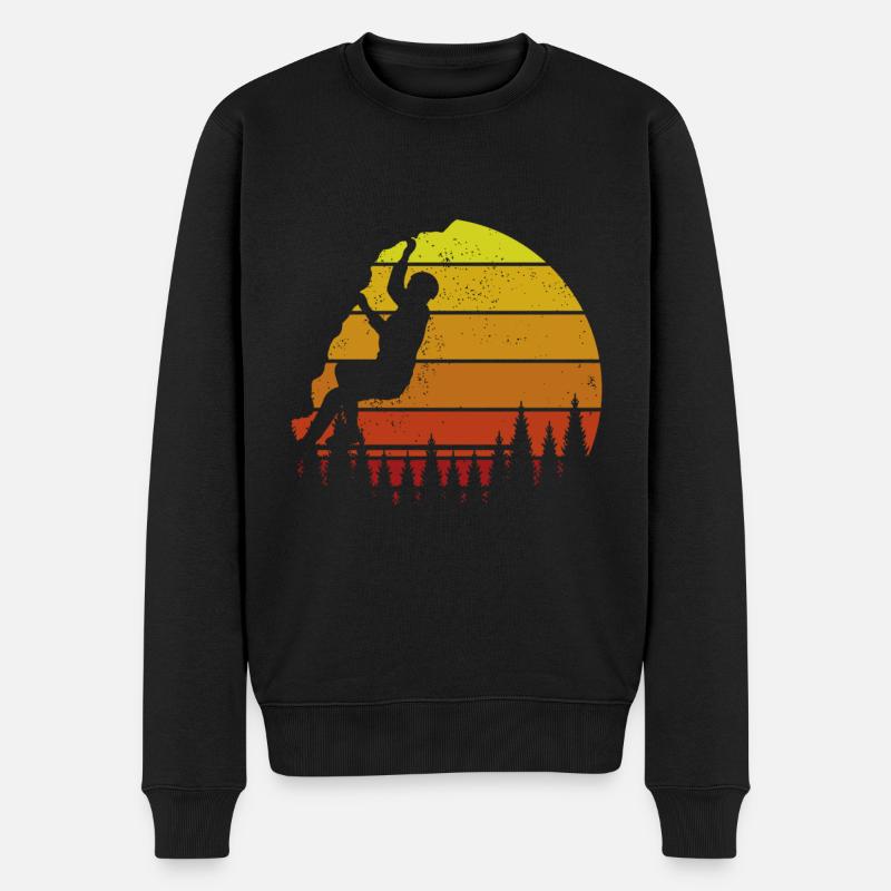 Klettern Mountain Boulder Climble Kletterer - Männer Premium Bio Pullover - Schwarz