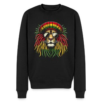 Lion jamaïcain Reggae Root Lion Judah Rasta - Pull Premium bio Homme - noir - Devant - Nico (187cm)