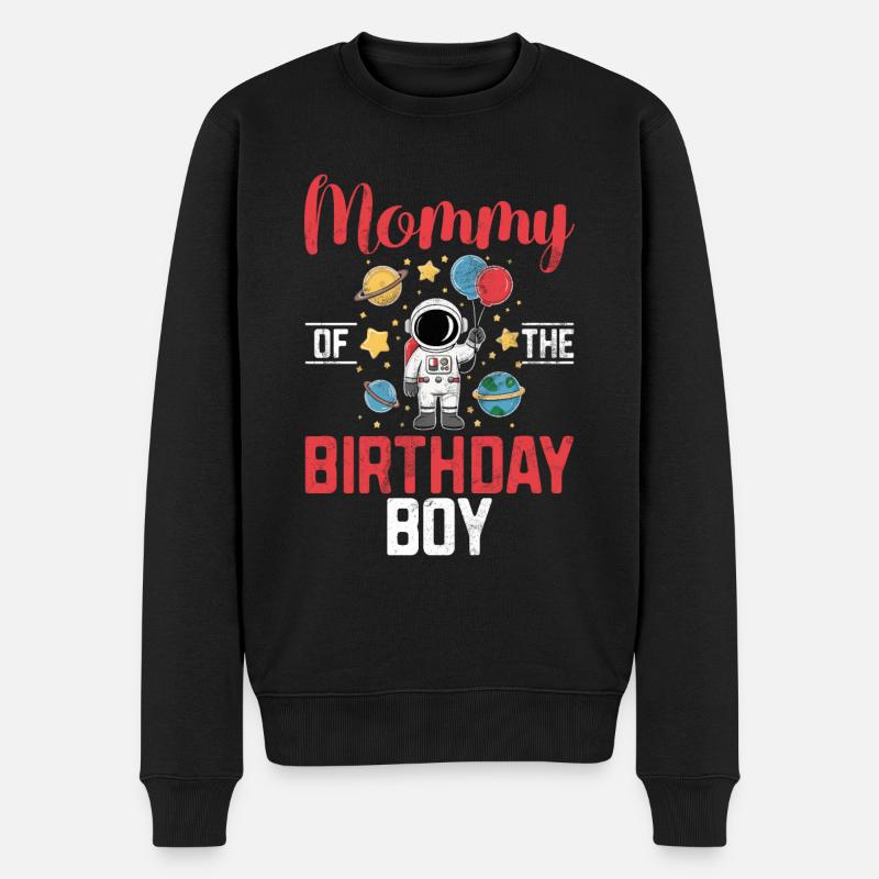 Astronautes de l’espace de la mère de la fille d’anniversaire - Pull Premium bio Homme - noir