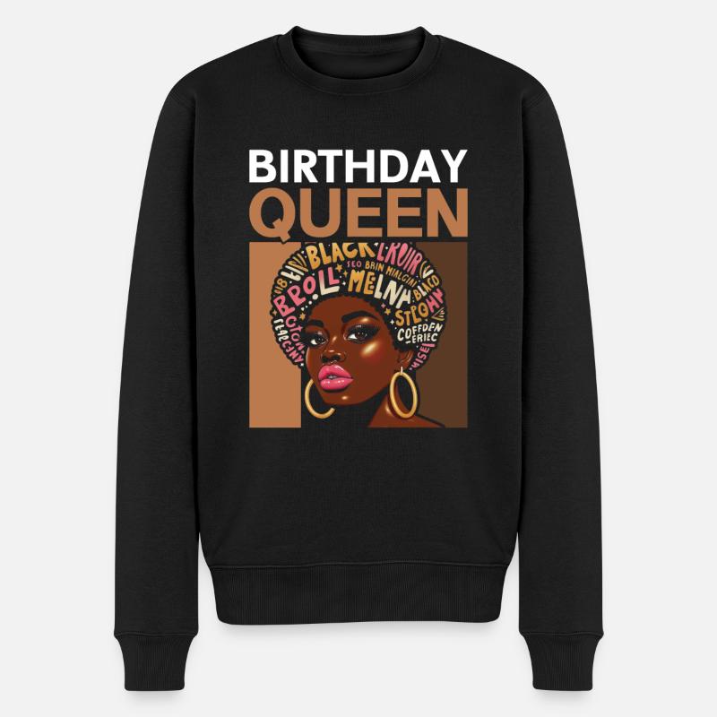 Anniversaire Reine Afro-Américain Mélanine Noir - Pull Premium bio Homme - noir