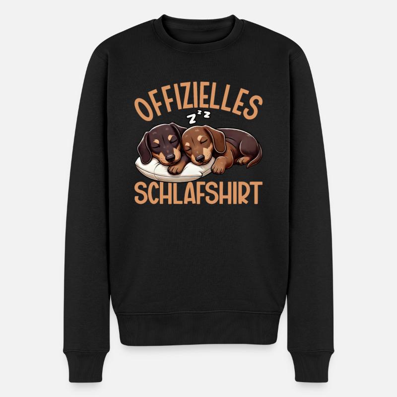 Offizielles Schlafshirt Dachshund Dackel Hund - Männer Premium Bio Pullover - Schwarz