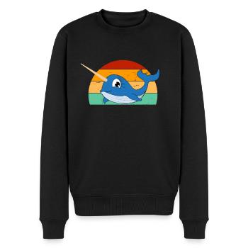 Narwhal Sea Süßer Narwhaler Liebhaber - Männer Premium Bio Pullover - Schwarz - Vorne - Nico (187cm)