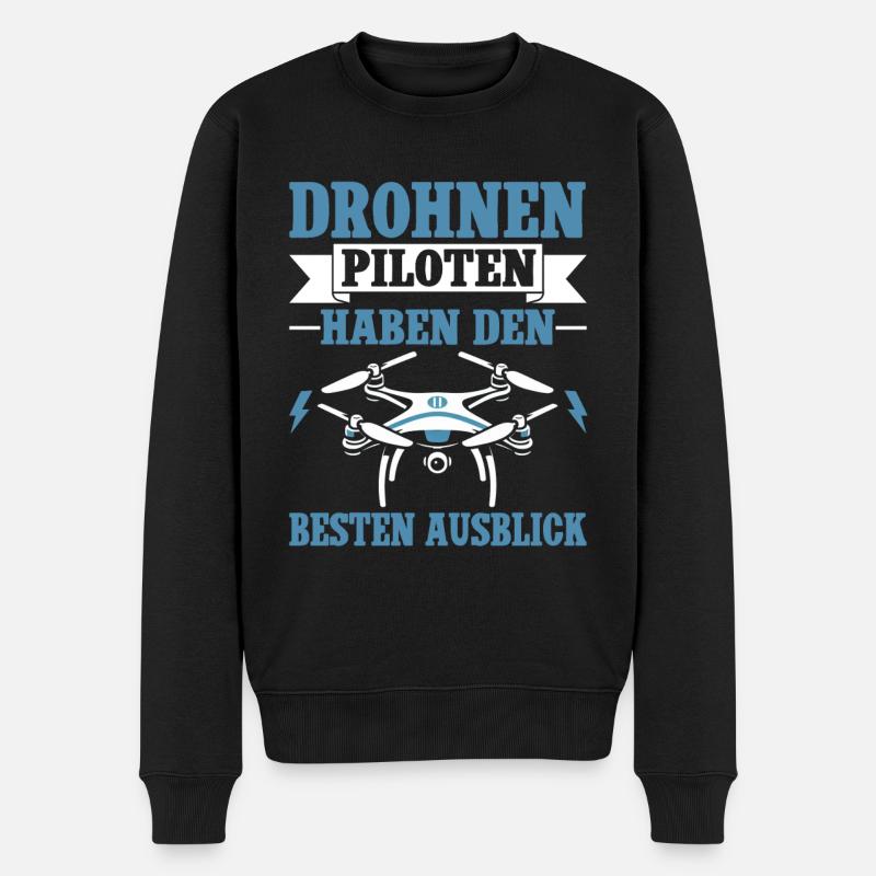 Drone Pilot Quadcopter Flying Quadcopter - Men's Premium Organic Jumper - black