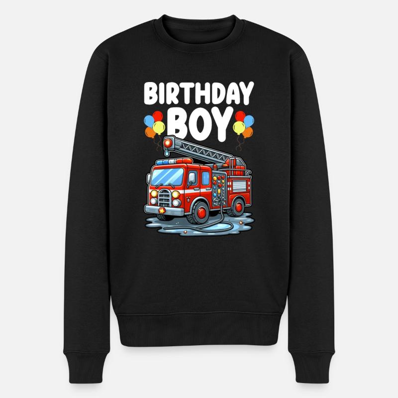 Anniversaire Garçon Pompier Anniversaire Garçon - Pull Premium bio Homme - noir