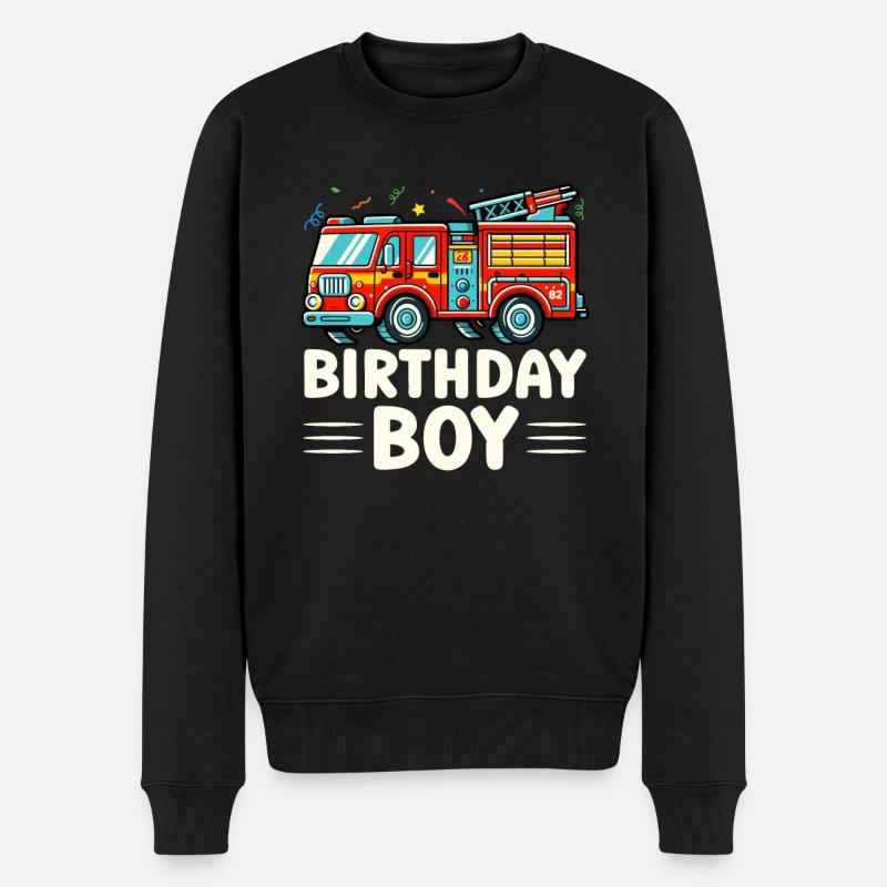 Anniversaire Garçon Pompier Anniversaire Garçon - Pull Premium bio Homme - noir