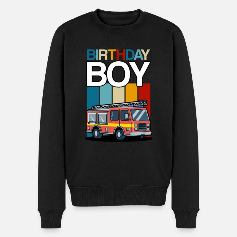 Anniversaire Garçon Pompier Anniversaire Garçon - Pull Premium bio Homme - noir