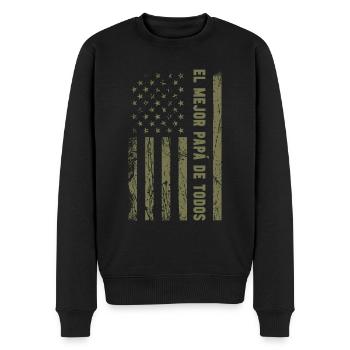 Spanischer Vater Zweisprachiger Latino Vatertag - Männer Premium Bio Pullover - Schwarz - Vorne - Nico (187cm)
