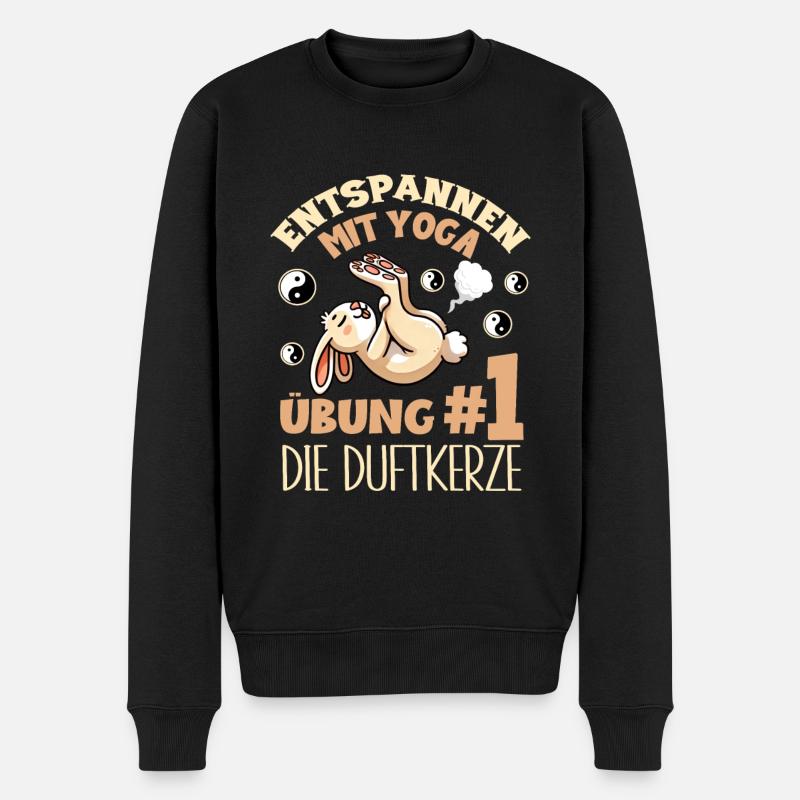 Se détendre avec Yoga Bunny Funny Meditation Exercise - Pull Premium bio Homme - noir