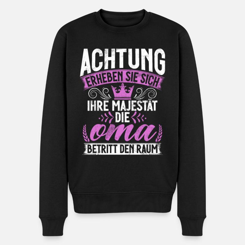 Lustiges Mama Oma Spruch Motiv Damen Muttertag - Männer Premium Bio Pullover - Schwarz