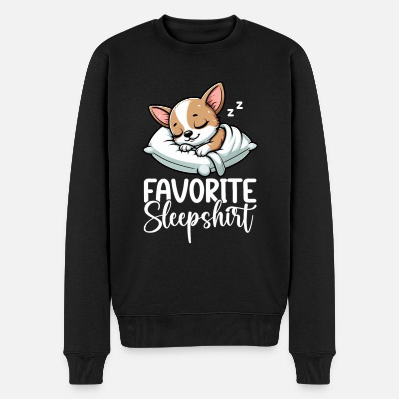 Offizielles Schlafhaus Chihuahua Hund Schlafyhead - Männer Premium Bio Pullover - Schwarz