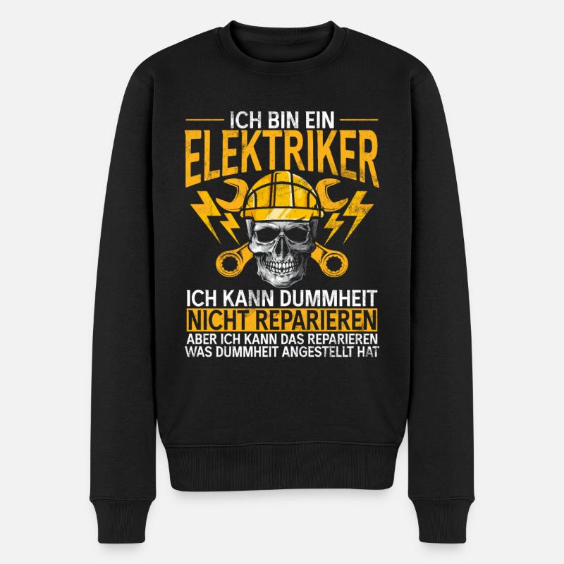 Elektroniker Elektrik Beruf Volt Elektrotechnik - Männer Premium Bio Pullover - Schwarz