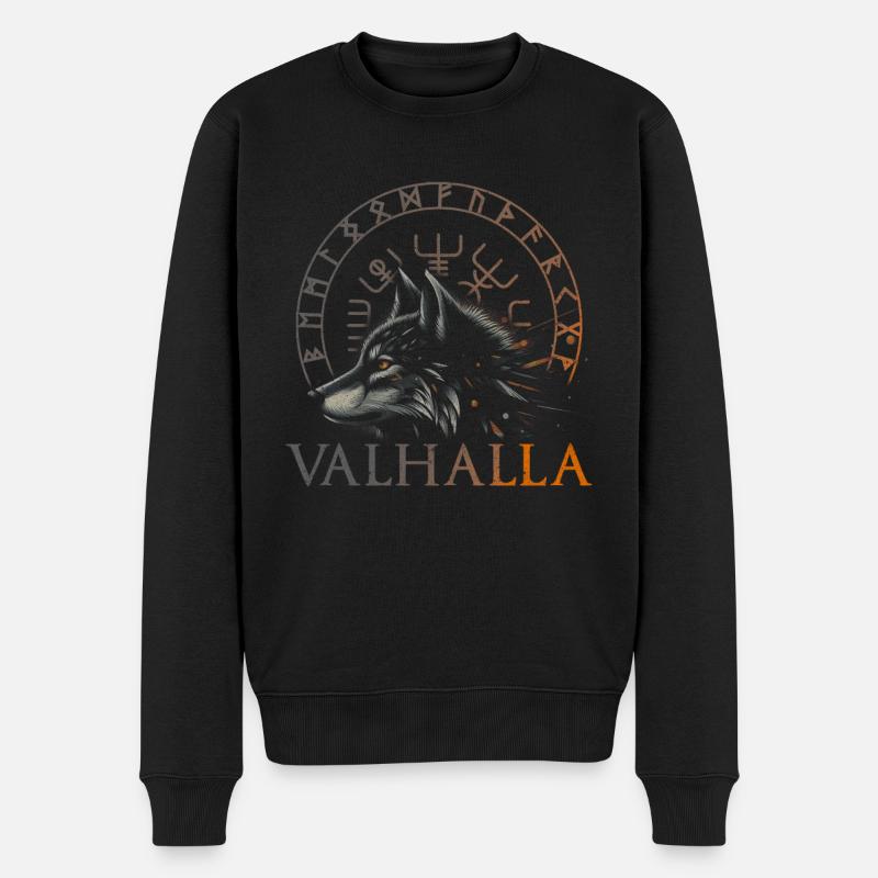 Valhalla Wolf Dieux nordiques Vikings nordiques - Pull Premium bio Homme - noir