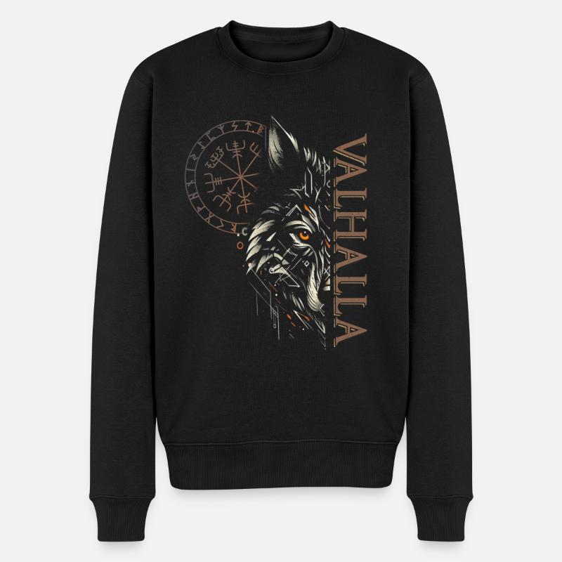 Valhalla Wolf Dieux nordiques Vikings nordiques - Pull Premium bio Homme - noir