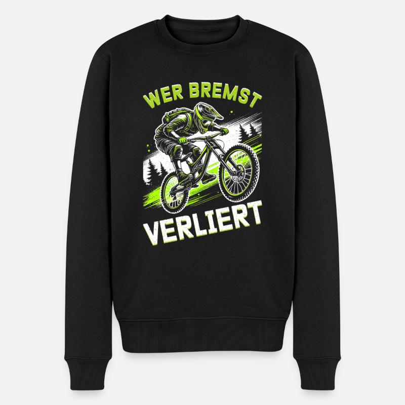 Vététistes, amateurs de VTT, cyclisme - Pull Premium bio Homme - noir