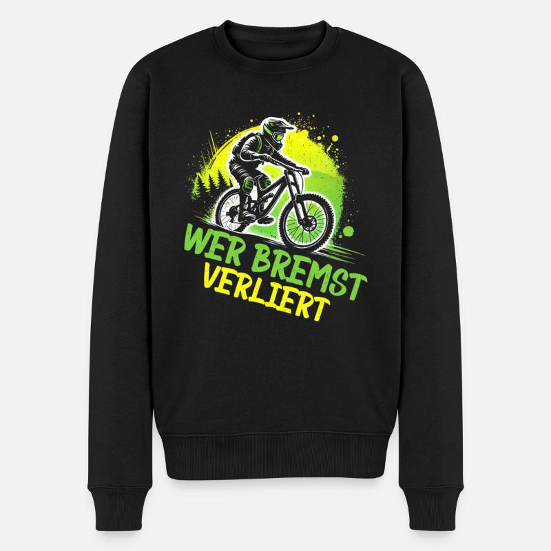 Vététistes, amateurs de VTT, cyclisme - Pull Premium bio Homme - noir