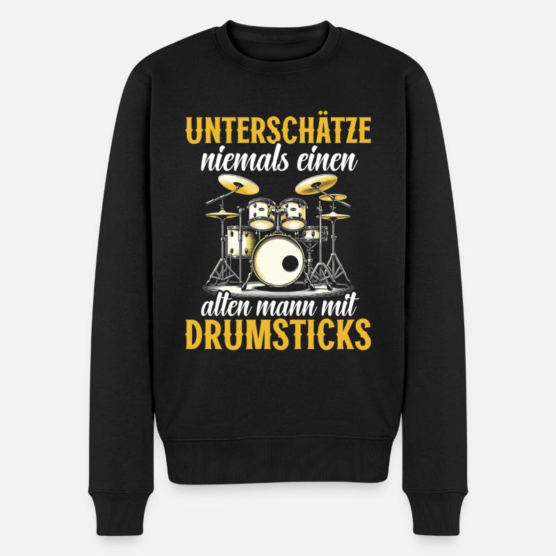Batteur Batteur Percussion Musiciens - Pull Premium bio Homme - noir