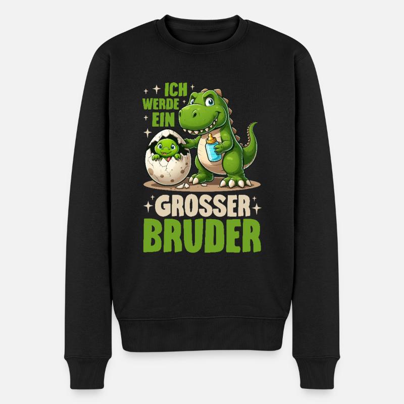 Ich Werde Großer Bruder Dinosaurier Neuer Bruder - Männer Premium Bio Pullover - Schwarz