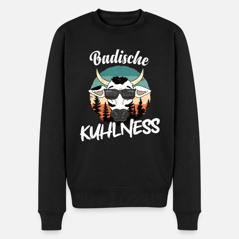 Badische Kuhlness cooler Badner - Männer Premium Bio Pullover - Schwarz
