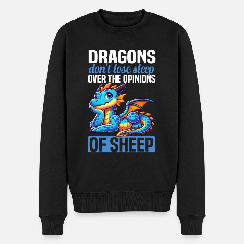 Dragon Créatures Dragon Médiéval - Pull Premium bio Homme - noir