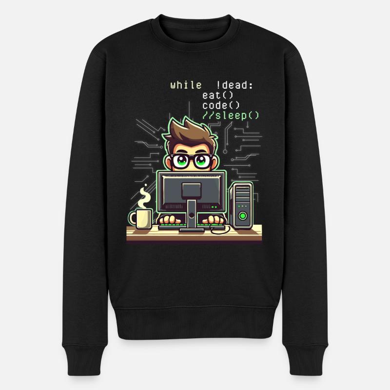 Programmierer Computercodierungssoftwareentwickler - Männer Premium Bio Pullover - Schwarz