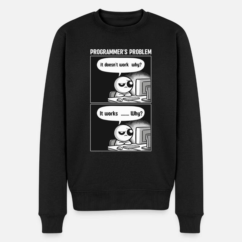 Programmierer Computercodierungssoftwareentwickler - Männer Premium Bio Pullover - Schwarz