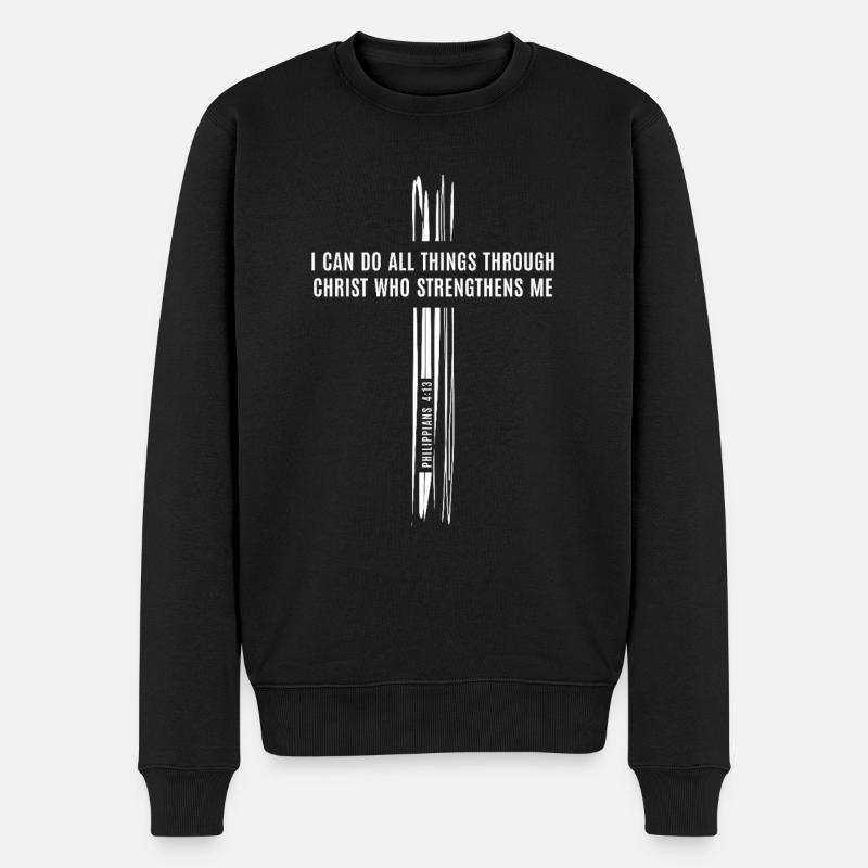 Philippiens 4:13 - Foi et force en Christ - Pull Premium bio Homme - noir