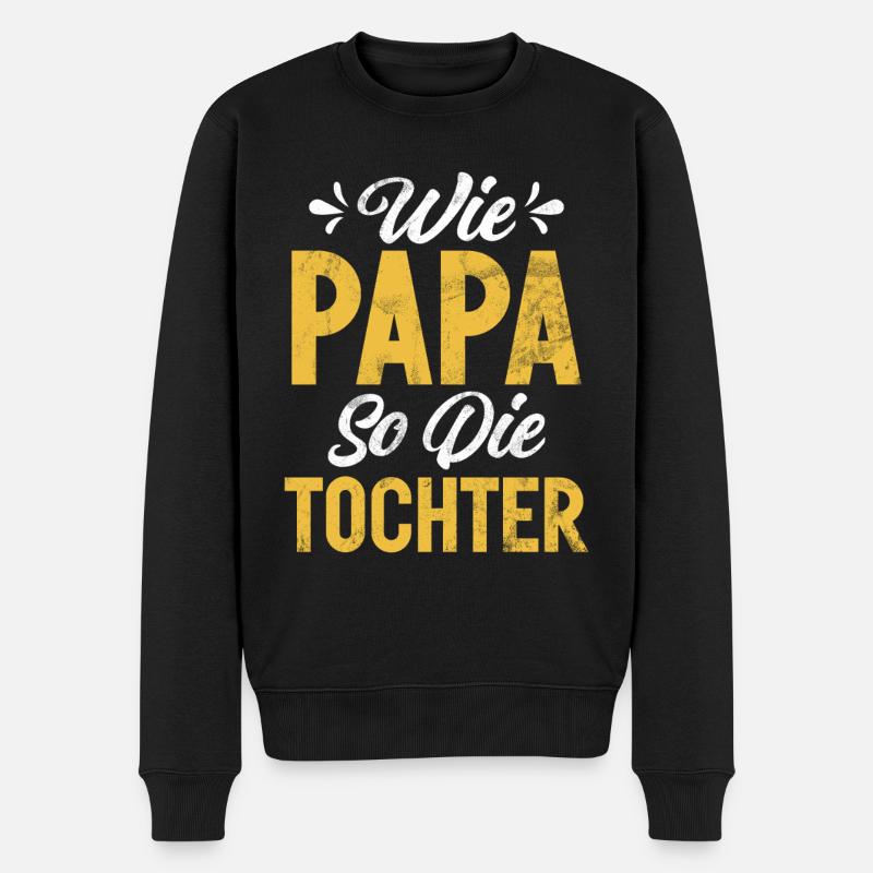 Papa Tochter Vatertag Vaterschaft Elternteil - Männer Premium Bio Pullover - Schwarz